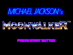 Michael Jackson's Moonwalker title screen for Sega Master System